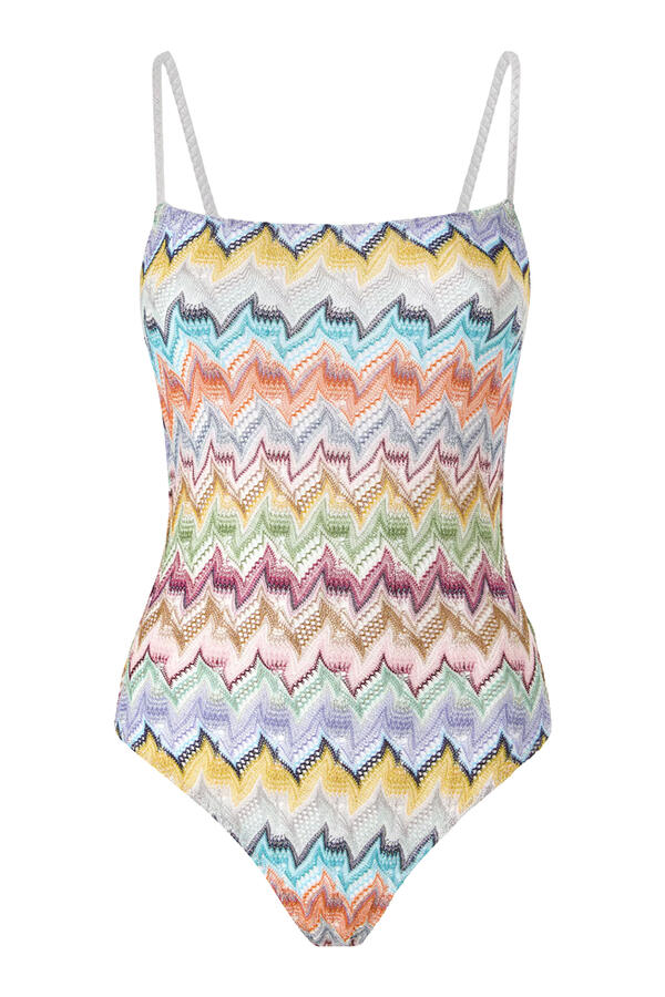 Mare Lace Raschel Zigzag One-Piece Swimsuit
