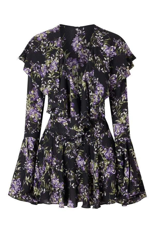 Ruffled Floral-Print Dress