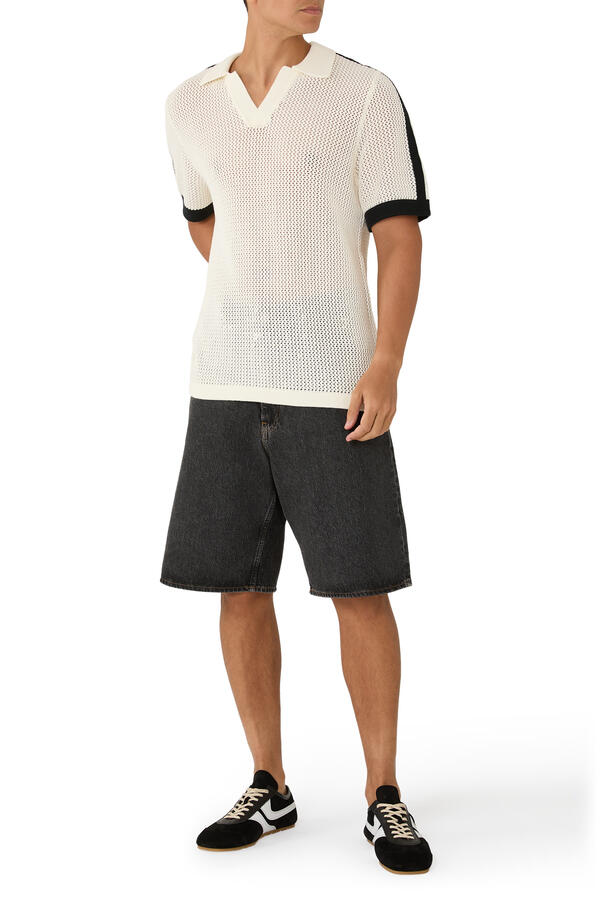 Logo Grid Knitted Polo