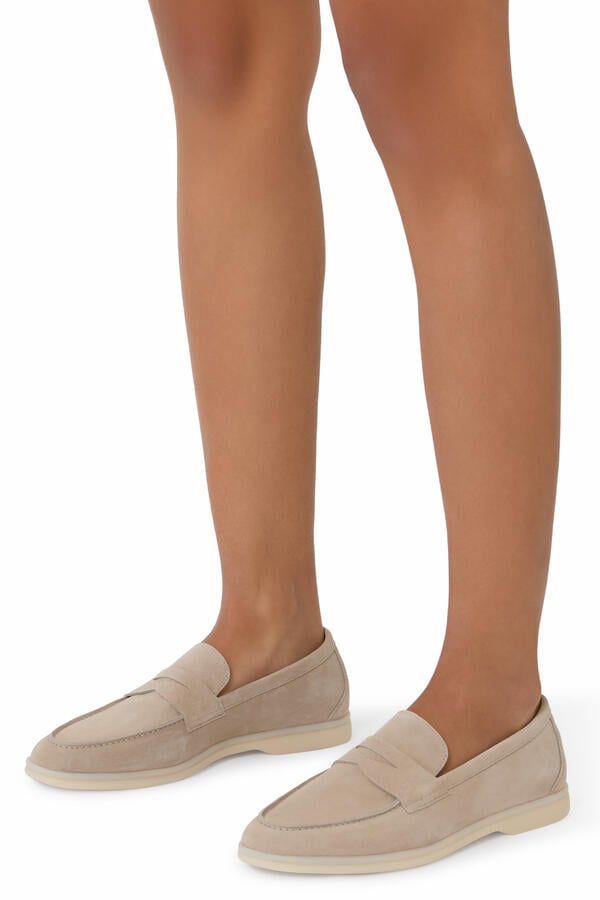 Luciana Sand Suede Loafers
