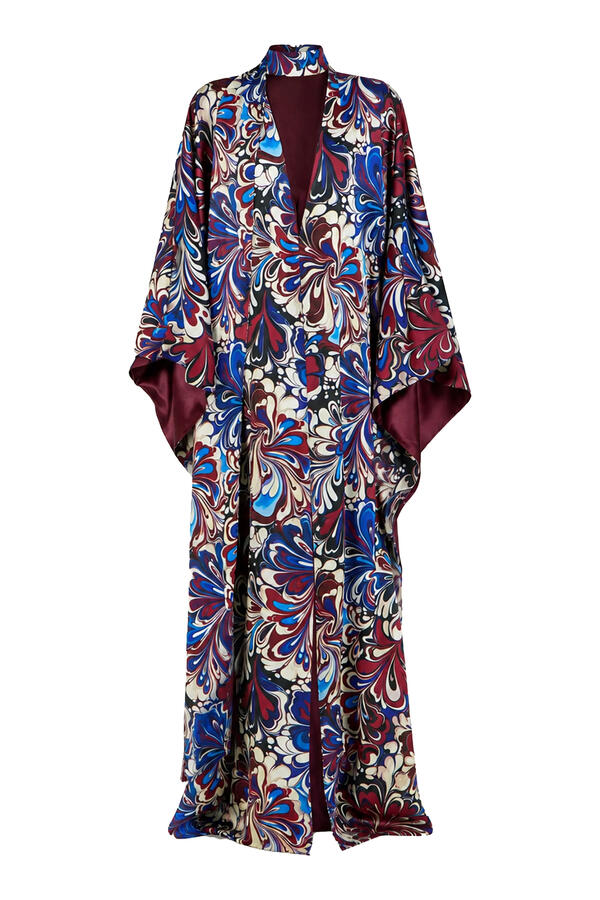 Kira Kaftan Mizutama Marble Claret