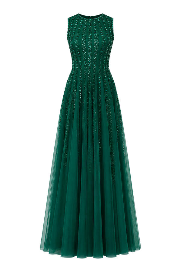 Sleeveless Embellished Gown