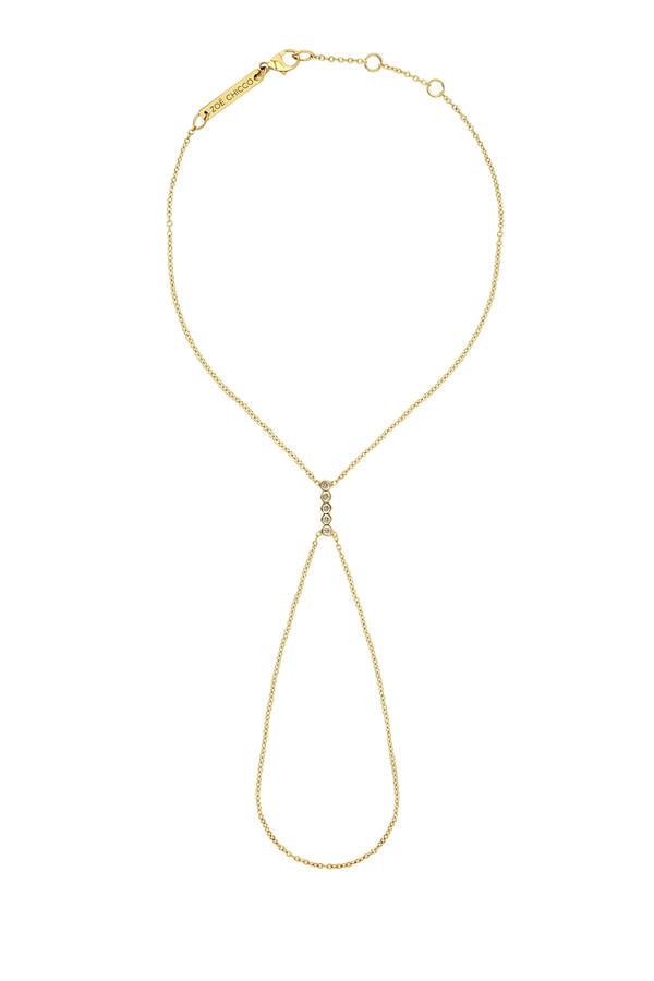  Bar Hand Chain, 14K Yellow Gold with Diamonds