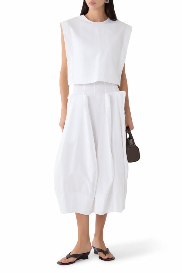 Compact Eco Poplin Cropped Square Top