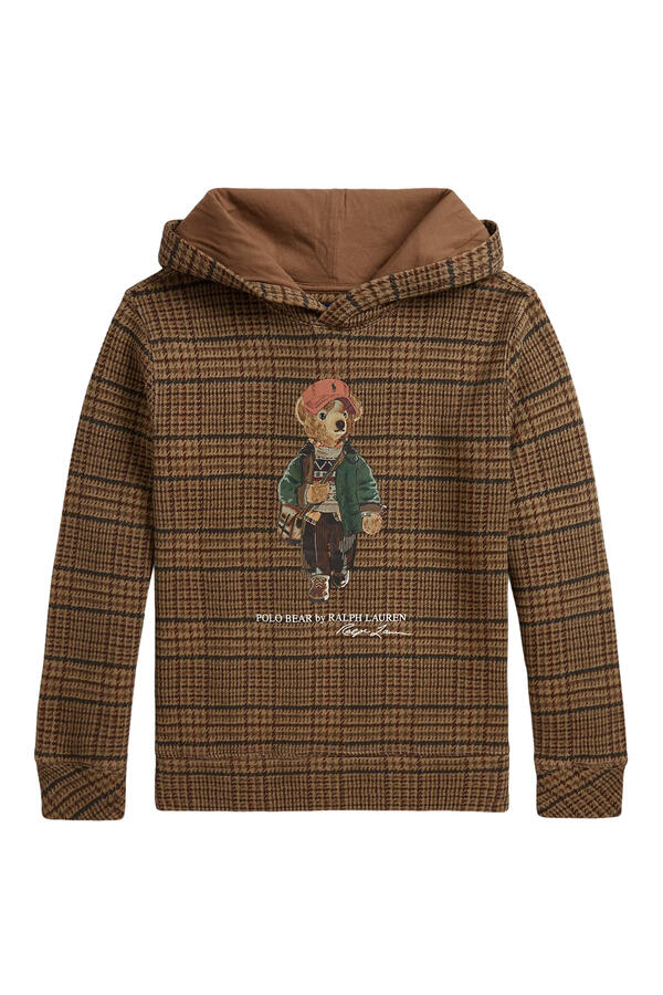 Kids Logo Bear Tweed-Print Hoodie