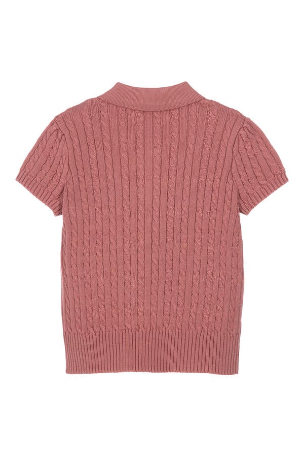 Kids Logo Mini-Cable Polo Sweater