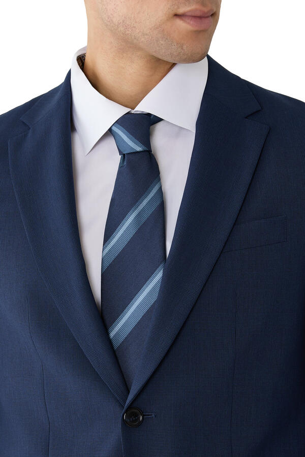 Striped Woven Shantung Silk Tie 