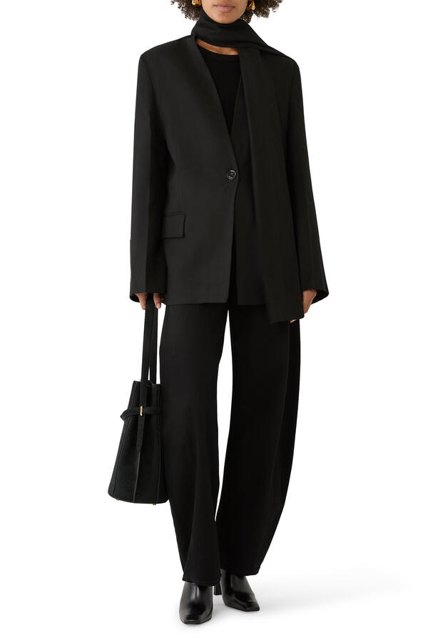  Scarf Lapel Blazer 