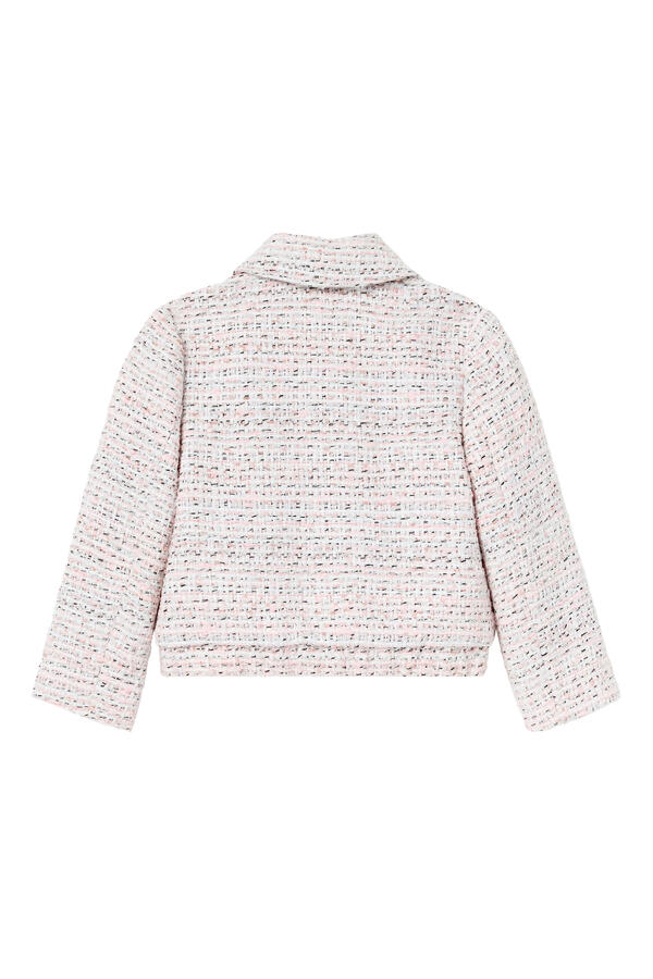Kids Bouclé Lace Bow Jacket