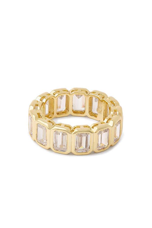  Gold Band with Emerald CZ