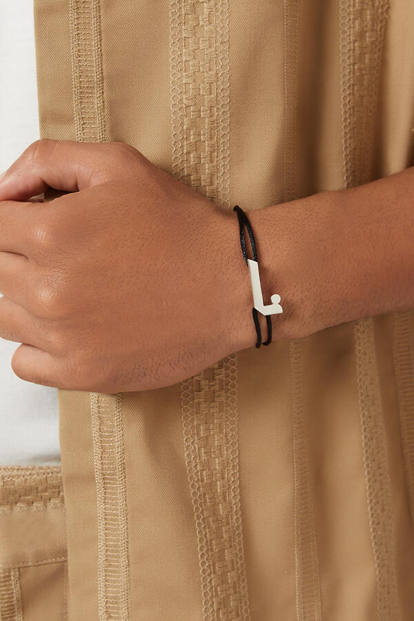 Arabic Letter 'Noon' Bracelet, Sterling Silver