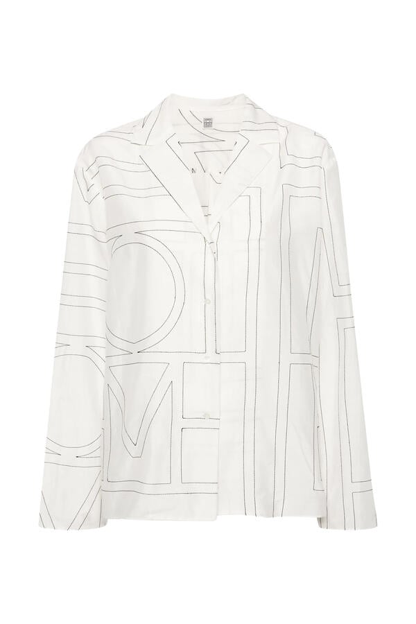 Monogram Cotton-Blend Pajama Top