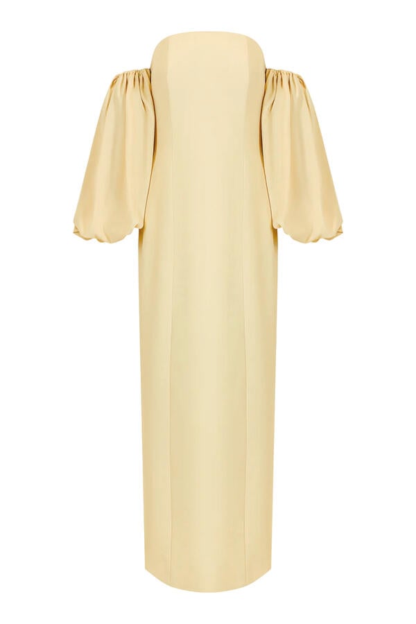 Off-Shoulder Crepe Skinny Gown