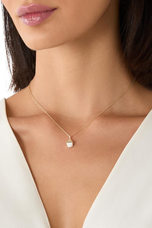 Cleo Rev Mini Pendant, 18k Yellow Gold & Diamonds