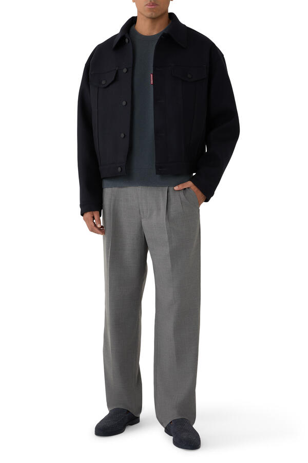 Refined Twill Double Pleated Louie Trousers