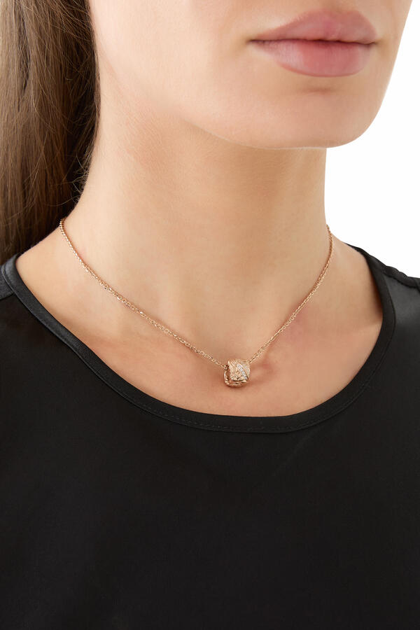  Intreccio Pendant Necklace,  18k Gold-Finish Sterling Silver & Cubic Zirconia