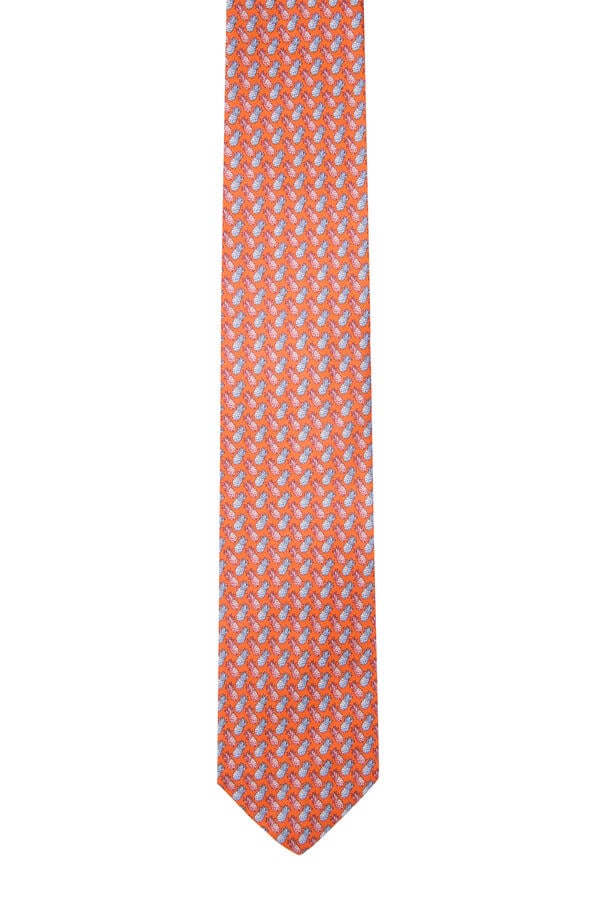 Ananas Print Silk Tie