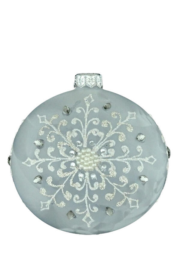 Glass Ball Ornament with Snowflakes