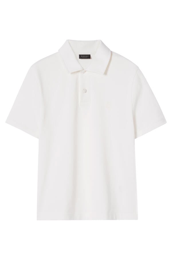 Cotton Piqué Polo Shirt with Embroidery