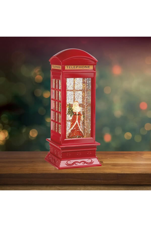 LED Water Spinner Plastic Telephone Booth Steady BO Indoor