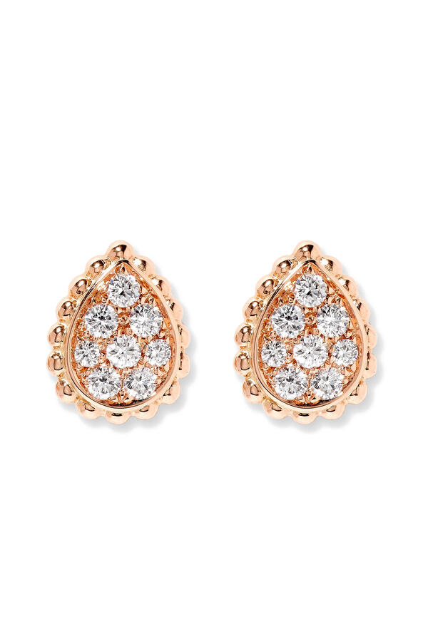 Serpent Bohème XS Motif Stud Earrings, 18K Pink Gold & Diamonds