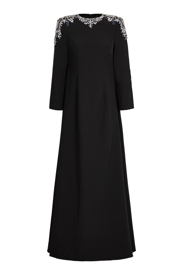 Crystal Shoulder A-Line Gown