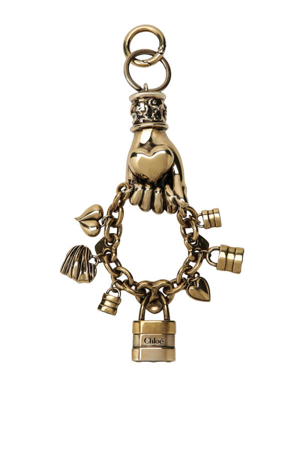 Symbols Hand & Heart Key Ring Bag Charm 