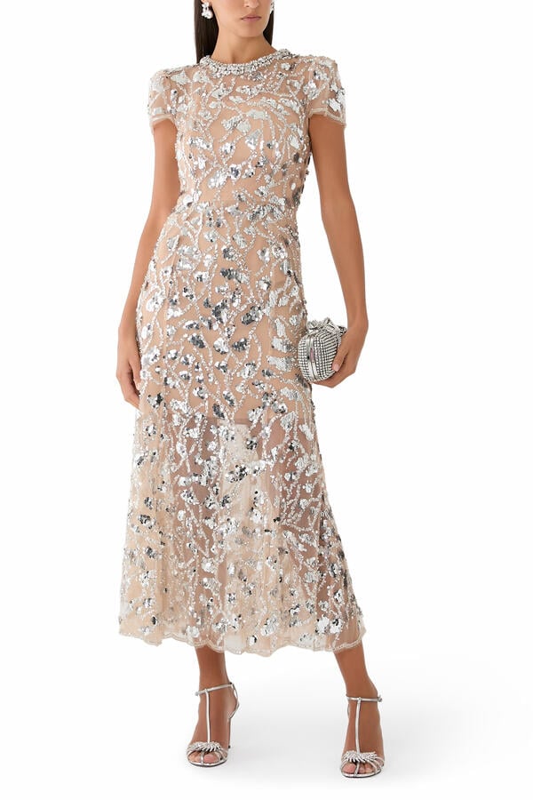 Sequin Embellished Midi Dress