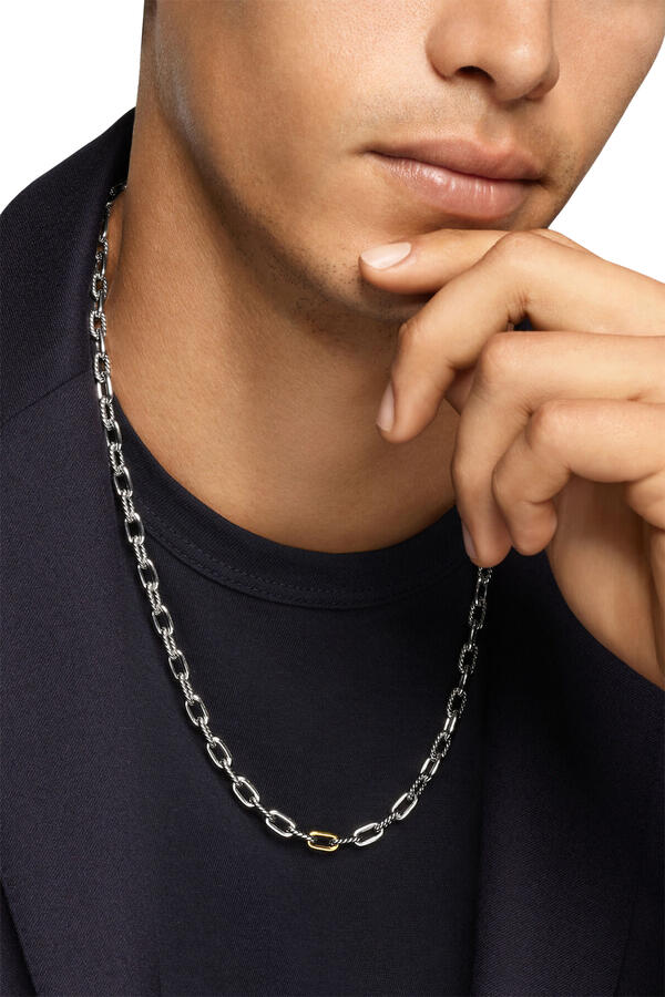 DY Madison® Chain Necklace, Sterling Silver, 18k Yellow Gold