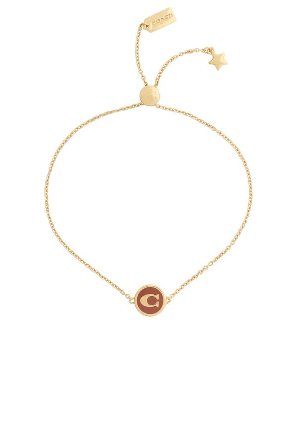 Signature C Coin Slider Bracelet, Brass & Enamel