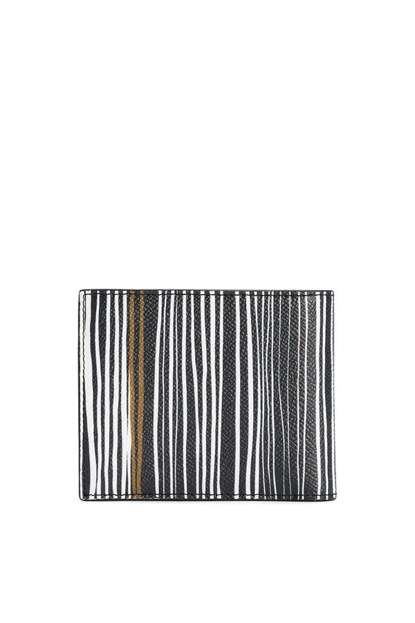 Stripe-Print Calfskin Wallet