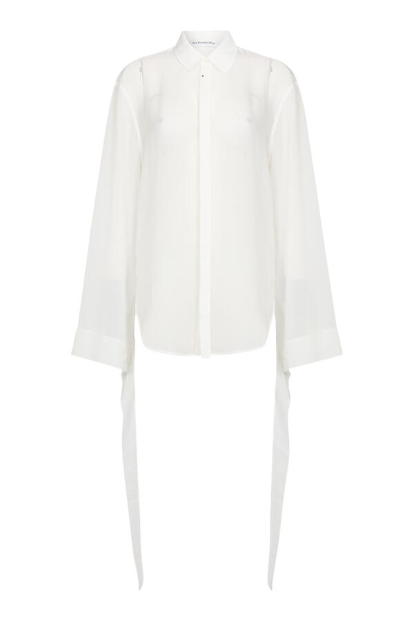 Verlin Sheer Chiffon Tie Cuff Shirt