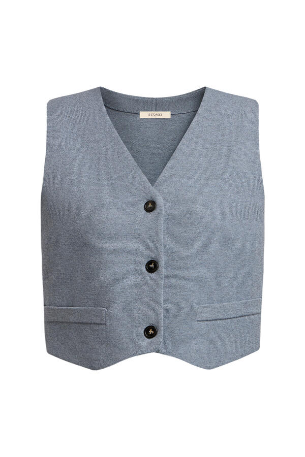 Merino-Cotton Knit Vest