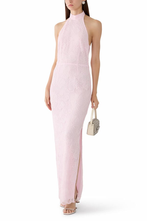 Halterneck Lace Gown