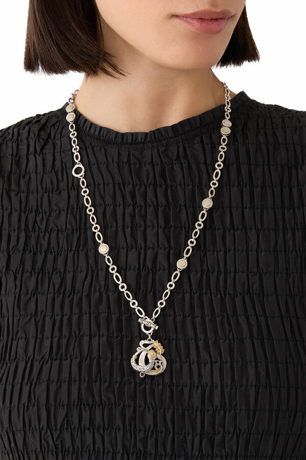 Love & Rebirth Multi-Way Necklace, 18k Gold, Sterling Silver & Rhodolite, Garner or Turquoise