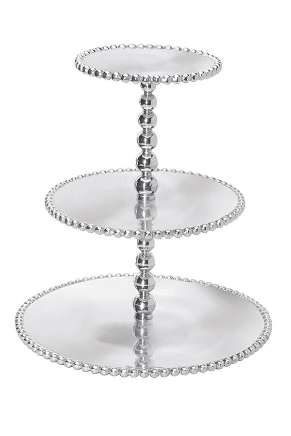 Pearled 3-Tiered Cupcake Server