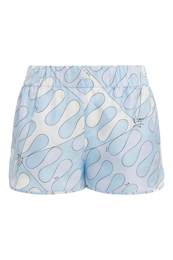 Leocorno Print Silk Shorts