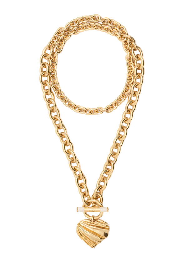 Pleated Heart Necklace