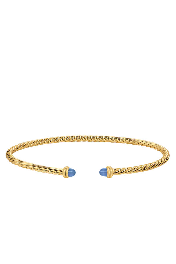 Micro Cablespira® Flex Bracelet, 18K Yellow Gold &  Blue Sapphires