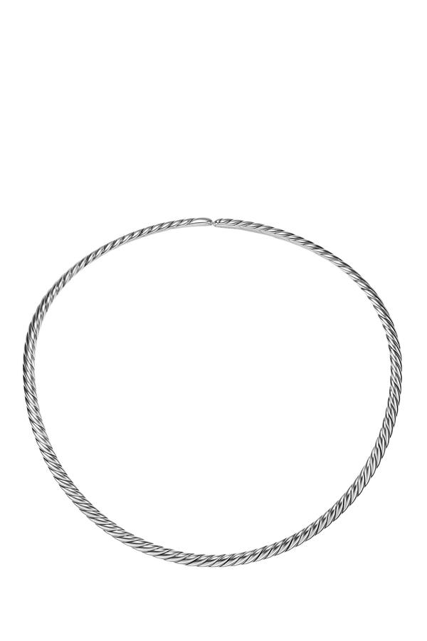 Sculpted Cable Flex Necklace, Sterling Silver