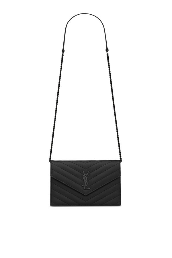 Cassandre Envelope Chain Wallet in Grain De Poudre Leather