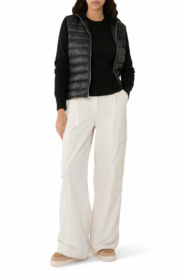 Padded Wool Zip-Up Cardigan