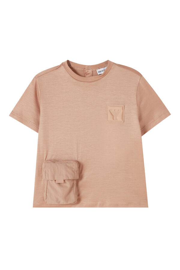 Kids Eagle Logo Patch & Pocket Detail T-Shirt