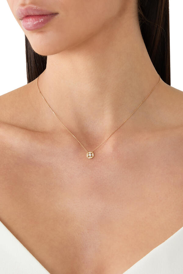Barq Marquise Circle Necklace, 18k Yellow Gold & Diamonds