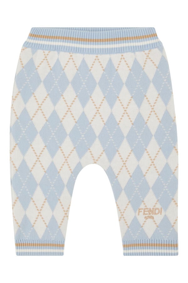 Kids Cotton Argyle Knit Pants