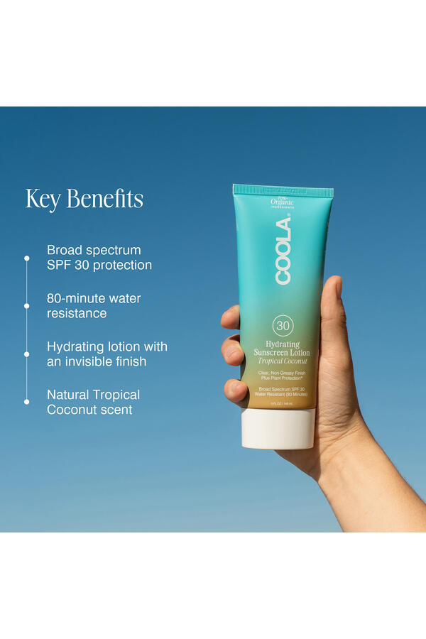 لوشن كلاسيك عضوي لحماية الجسم من الشمس بعبير جوز الهند الاستوائي SPF30