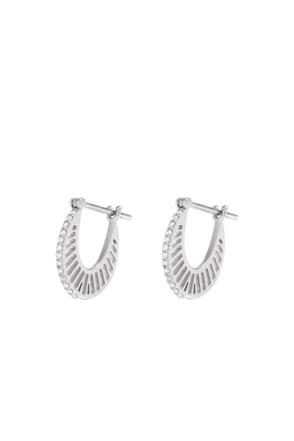 Flat Ray Size 1 Hoop Earrings, 18k White Gold & Diamonds
