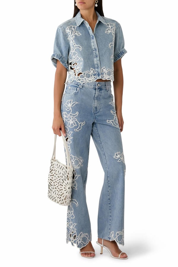 Albaine Embroidered Denim Shirt