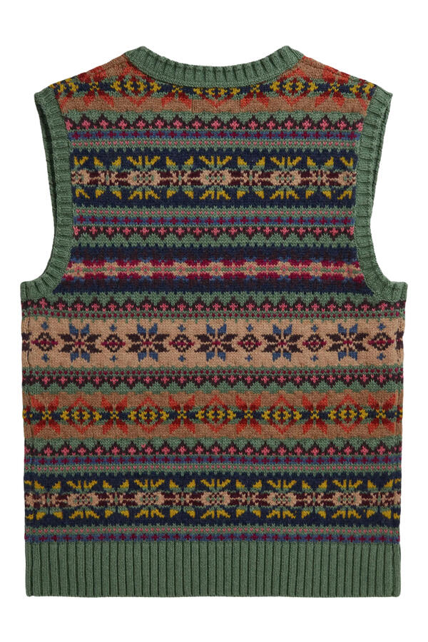 Kids Fair Isle Cotton-Blend Sleeveless Jumper
