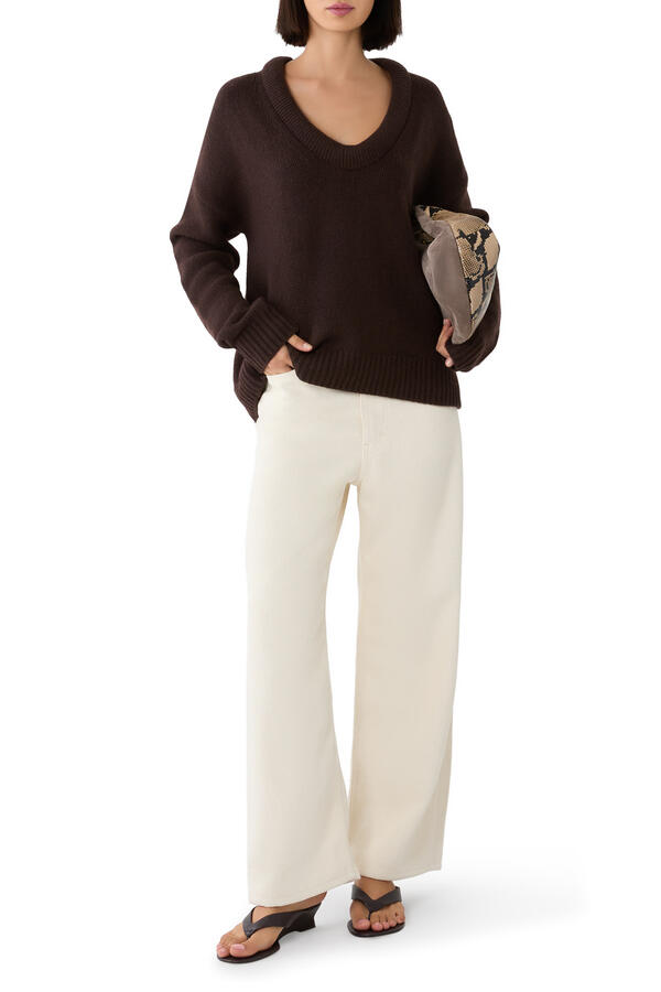 Silk Nep Denim 5P Wide Pants